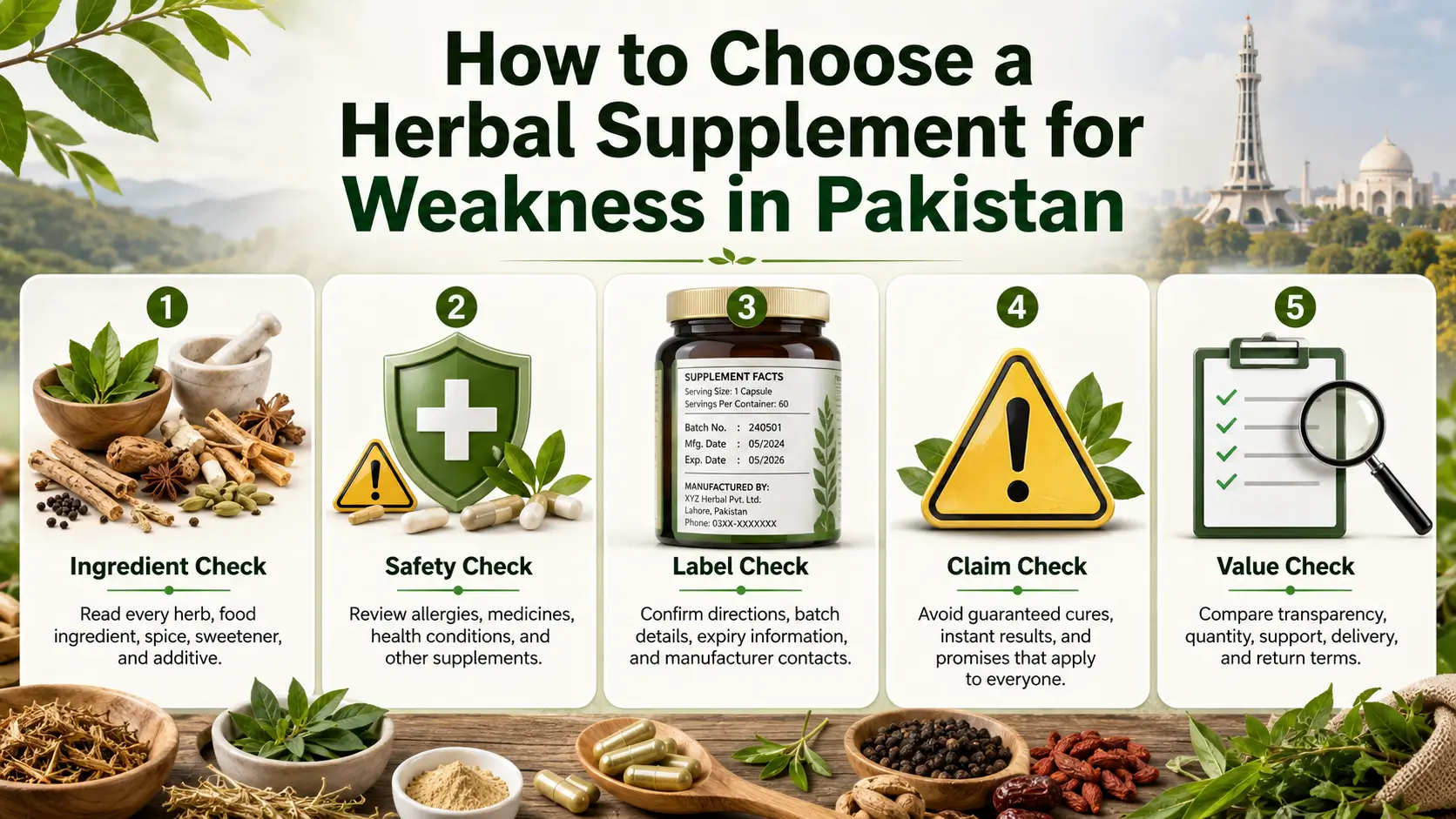 Herbal Supplement for Weakness in Pakistan Guide for Safer Choices - Infographic
